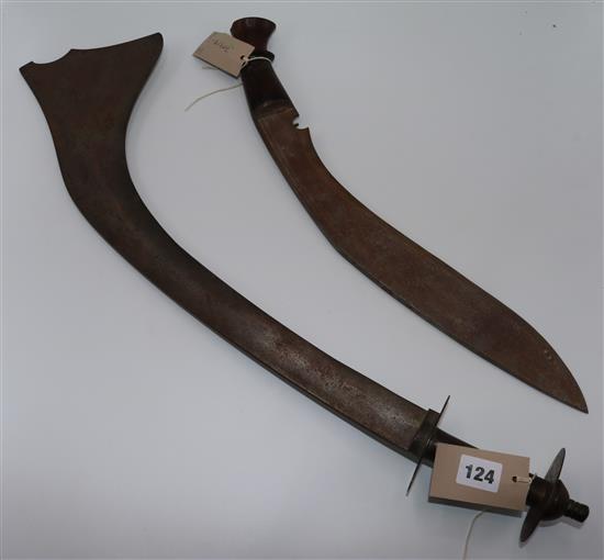 Nepalese Kora sword and a Kukri